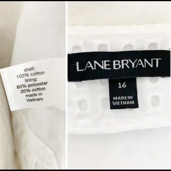 Lane Bryant 100% Cotton White Fitted Blazer - 16 - Picture 8 of 8